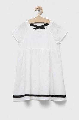 Zdjęcie produktu United Colors of Benetton sukienka dziecięca kolor biały mini rozkloszowana