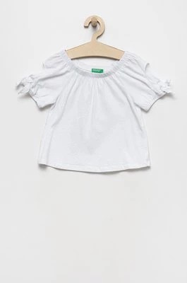 Zdjęcie produktu United Colors of Benetton t-shirt dziecięcy kolor biały gładka