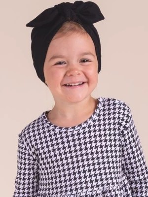 Zdjęcie produktu Czapka bawełniana dla dziewczynki typu turban czarna Nicol