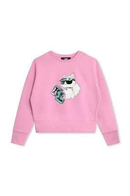 Zdjęcie produktu Karl Lagerfeld bluza dziecięca kolor różowy z nadrukiem