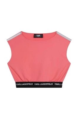 Zdjęcie produktu Karl Lagerfeld bluzka dziecięca kolor różowy gładka