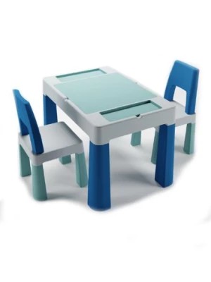 Zdjęcie produktu Komplet Multifun stolik i dwa krzesełka - turkusowy, granatowy, szary TEGA