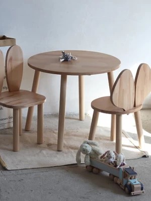 Zdjęcie produktu Krzesełka woody + stolik okrągły komplet Little Wood Bunny