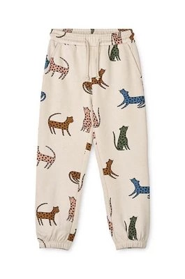 Zdjęcie produktu Liewood spodnie dresowe bawełniane dziecięce kolor beżowy wzorzyste