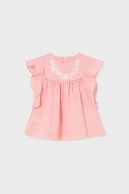 Zdjęcie produktu Mayoral bluzka bawełniana niemowlęca kolor różowy gładka