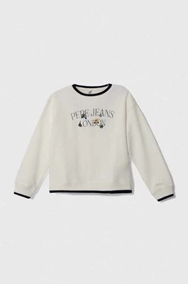 Zdjęcie produktu Pepe Jeans bluza bawełniana dziecięca kolor biały z nadrukiem