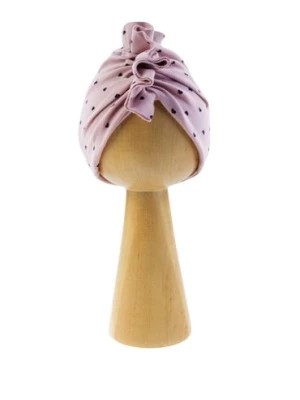 Zdjęcie produktu Różowa czapka dziewczęca w serduszka typu turban Nicol