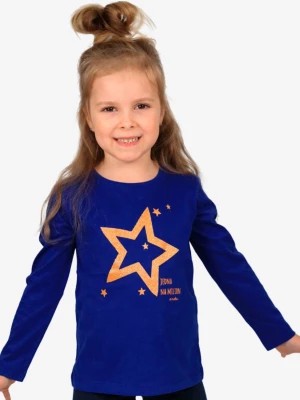 Zdjęcie produktu T-shirt z długim rękawem dla dziewczynki, z gwiazdą i napisem jedna na milion, niebieski 3-8 lat Endo