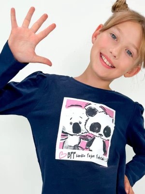 Zdjęcie produktu T-shirt z długim rękawem dla dziewczynki, z misiami koala, granatowy 9-13 lat Endo
