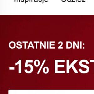 -15% extra na przecenione produkty
