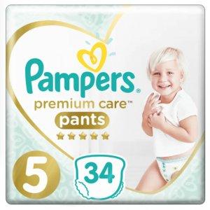 Pampers, Premium Care, Pants, pieluchomajtki, rozmiar 5, Junior, 34 szt. -19%