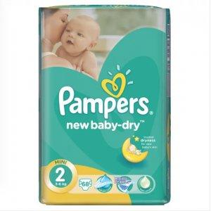 Pampers, New Baby, pieluchy jednorazowe, rozmiar 2, Mini, 68 szt. -14%