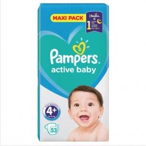 PAMPERS ACTIVE BABY rozmiar 4+, 53 pieluszki, 10-15kg