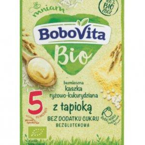 BOBOVITA BIO bezmleczna kaszka ryżowo- kukurydziana z tapioką, po 5. m-cu