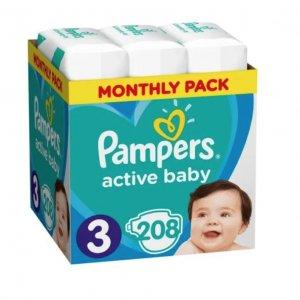 Pampers Pieluchy Active Baby 3 Midi - 208 sztuk