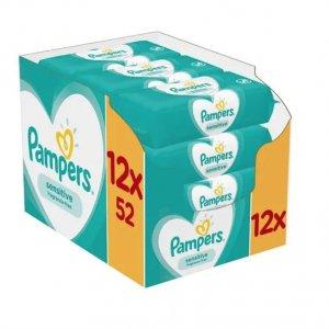 Pampers chusteczki nawilżane Sensitive 12 x 52 szt