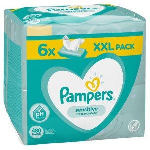 Pampers Chusteczki sensitive 6 x 80 szt. -30%