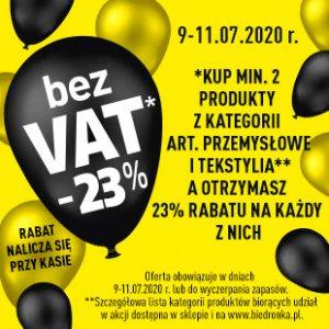 Produkty bez Vat w Biedronce -23%