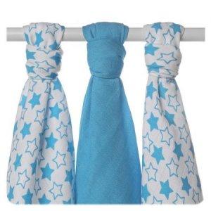 XKKO Bambusowe pieluchy 70x70 cm Little Stars Cyan mix -61%