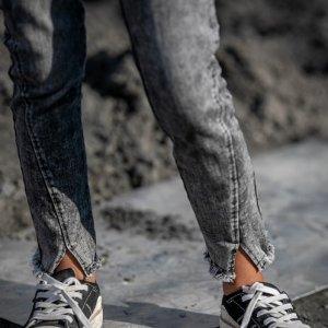 SPODNIE JEANSOWE REVOLUTION ICE DYE GREY