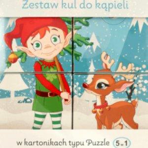 Zestaw kul do kąpieli w kartonikach typu Puzzle 5w1