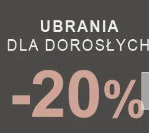 20% rabatu na drugi, tańszy produkt na wybrane marki ubrań dla dorosłych