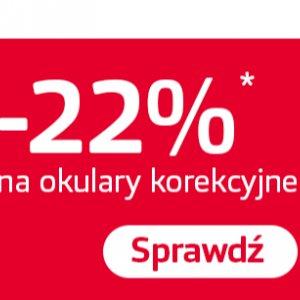 -22% na okulary korekcyjne + 9zł za profesjonalne badanie wzroku