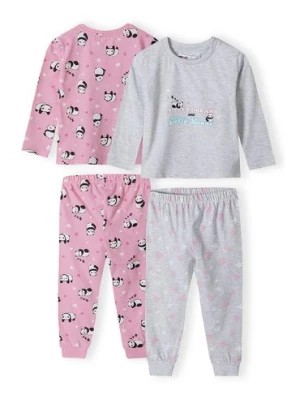 Zdjęcie produktu 2-pack piżam z długim rękawem oraz nadrukiem w pandy dla dziewczynki Minoti