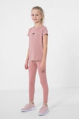 Zdjęcie produktu 4F legginsy dziecięce kolor różowy gładkie