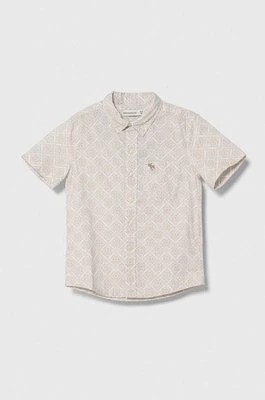 Zdjęcie produktu Abercrombie & Fitch koszula bawełniana dziecięca kolor beżowy