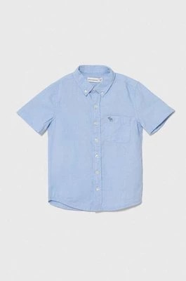 Zdjęcie produktu Abercrombie & Fitch koszula bawełniana dziecięca kolor niebieski