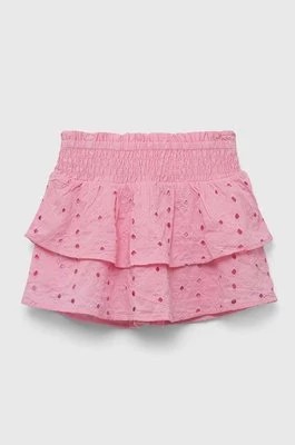 Zdjęcie produktu Abercrombie & Fitch spódnica bawełniana dziecięca kolor różowy mini rozkloszowana