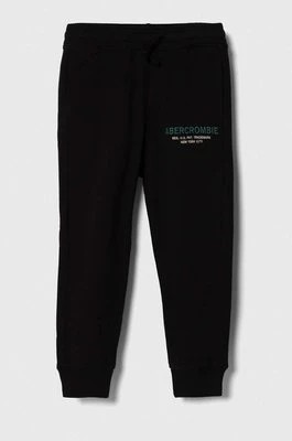 Zdjęcie produktu Abercrombie & Fitch spodnie dresowe dziecięce kolor czarny z aplikacją