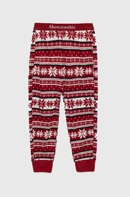 Zdjęcie produktu Abercrombie & Fitch spodnie piżamowe dziecięce kolor bordowy wzorzysta
