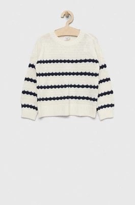 Zdjęcie produktu Abercrombie & Fitch sweter dziecięcy kolor biały lekki
