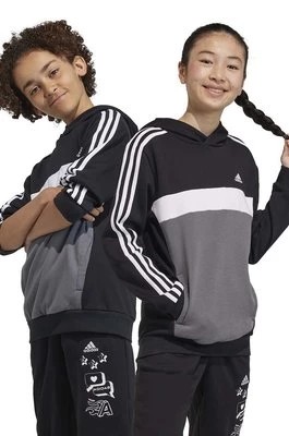 Zdjęcie produktu adidas bluza dziecięca kolor czarny z kapturem wzorzysta Adidas