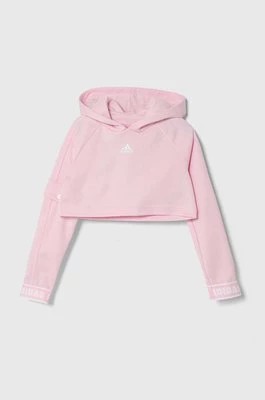 Zdjęcie produktu adidas bluza dziecięca kolor różowy z kapturem gładka Adidas