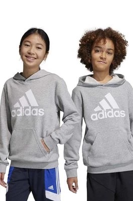 Zdjęcie produktu adidas bluza dziecięca U BL kolor szary z kapturem z nadrukiem Adidas