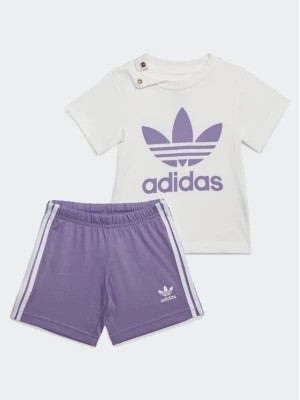 Zdjęcie produktu adidas Komplet t-shirt i szorty sportowe Trefoil Shorts Tee Set IB8641 Fioletowy Regular Fit