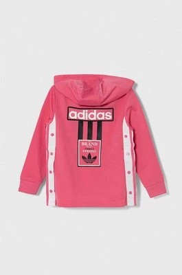 Zdjęcie produktu adidas Originals bluza dziecięca kolor różowy z kapturem wzorzysta