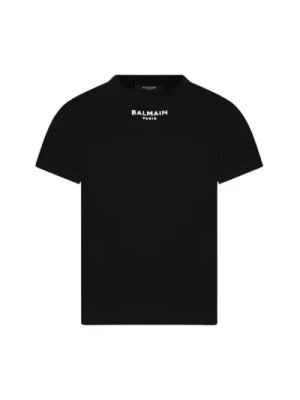 Zdjęcie produktu Balmain, Dziecięcy T-shirt z Krótkim Rękawem i Nadrukiem Black, unisex,