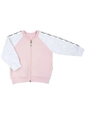 Zdjęcie produktu Bawełniana rozpinana bluza dziewczęca różowo-szara Nicol