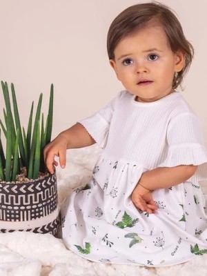 Zdjęcie produktu Bawełniana sukienka niemowlęca z motywem leśnym Nicol