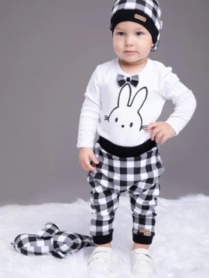 Zdjęcie produktu Bawełniane spodnie dresowe niemowlęce w kratkę Nicol