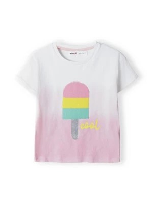 Zdjęcie produktu Bawełniany t-shirt dla niemowlaka dip dye z cekinami Minoti