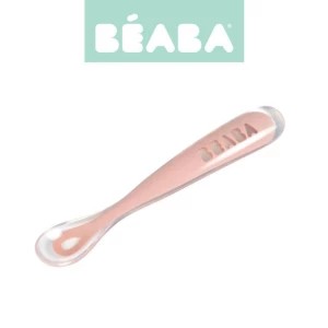 Zdjęcie produktu Beaba, Łyżeczka silikonowa old pink 4m+