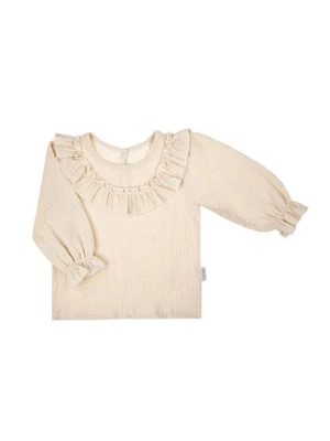 Zdjęcie produktu Beżowa bluzka bawełniana z długim rękawem dla dziewczynki Nicol