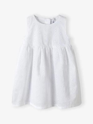 Zdjęcie produktu Biała ażurowa sukienka na specjalne okazje dla niemowlaka - 5.10.15.