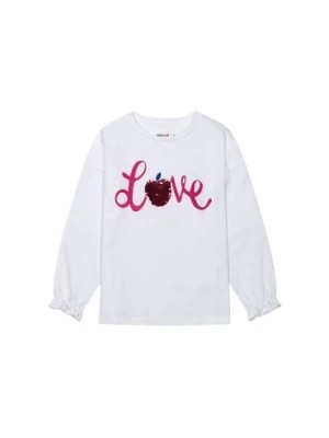 Zdjęcie produktu Biała bluzka dziewczęca z napisem LOVE Minoti