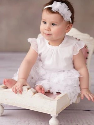 Zdjęcie produktu Biała elegancka sukienka niemowlęca do chrztu- Emili Balumi